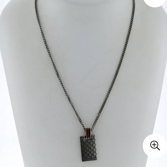 GUCCI Necklace Plate Sherry Line & Chain - Picture 4 of 8